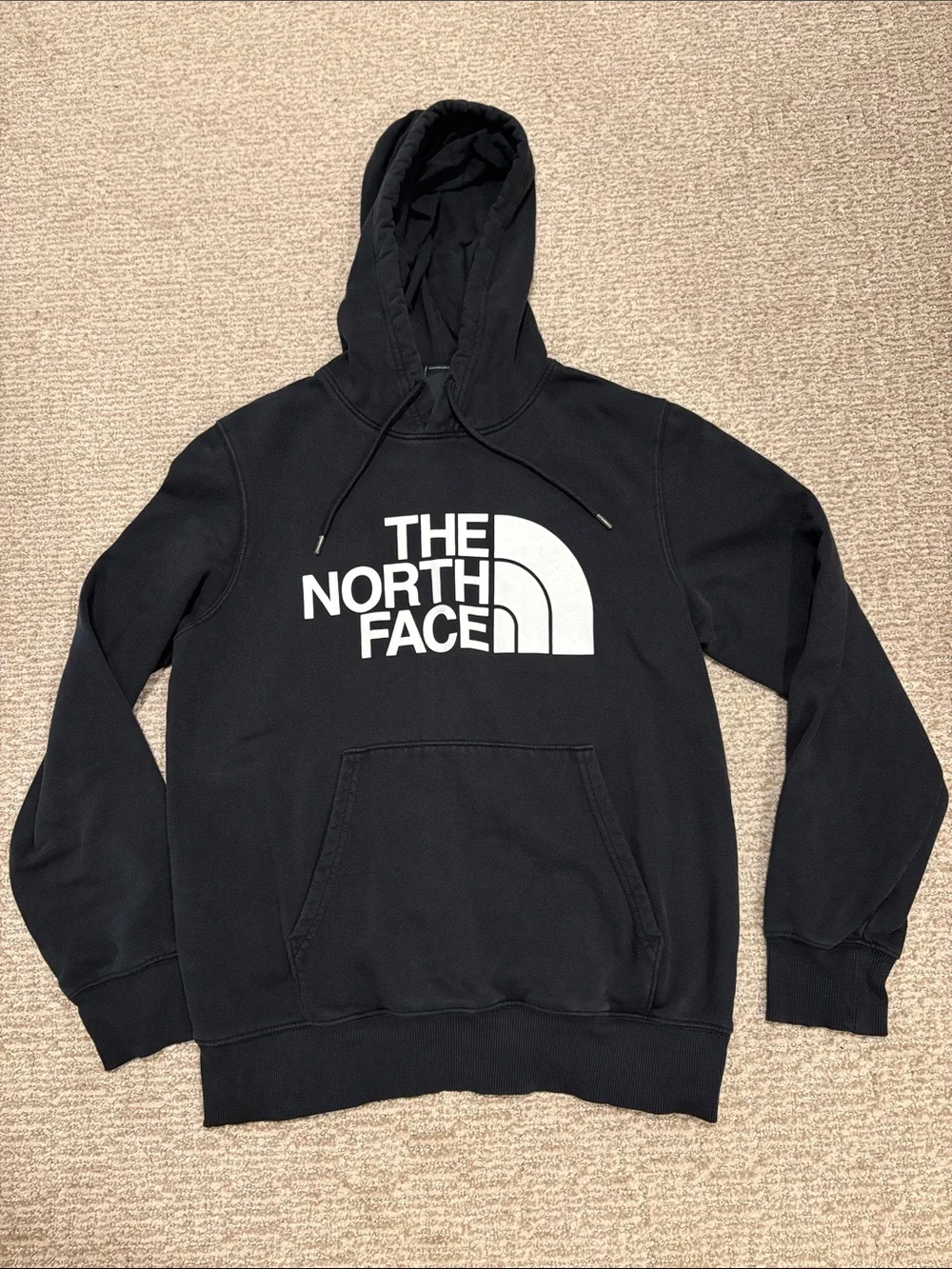The North Face Black Hoodie with White Logo Print